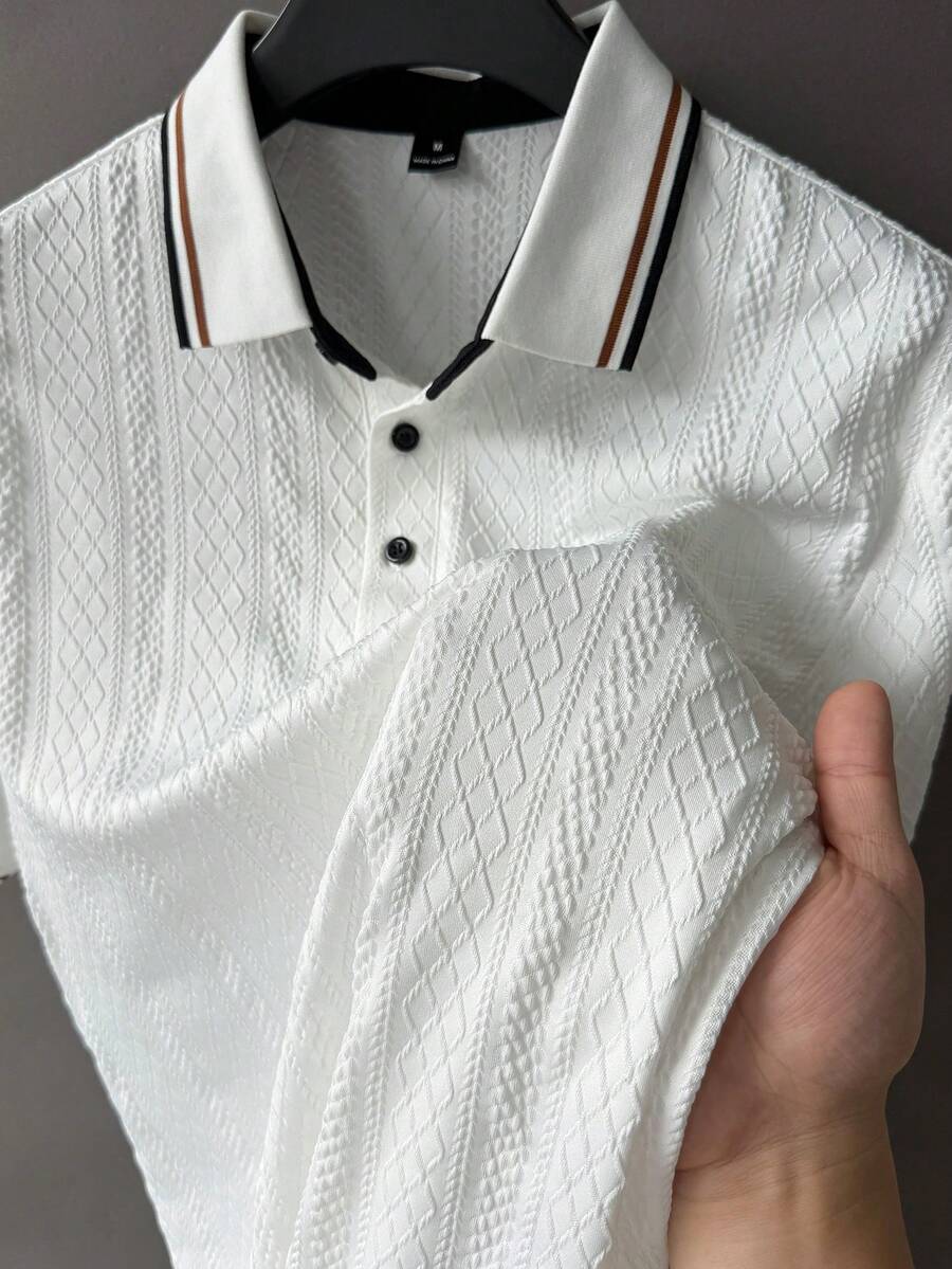 Mens Polo Shirt Contrast Binding Knit Short Sleeve – Valron
