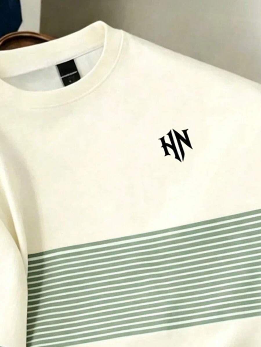 Mens T-Shirt Color Block Drop Shoulder Casual Summer Tee – Valden