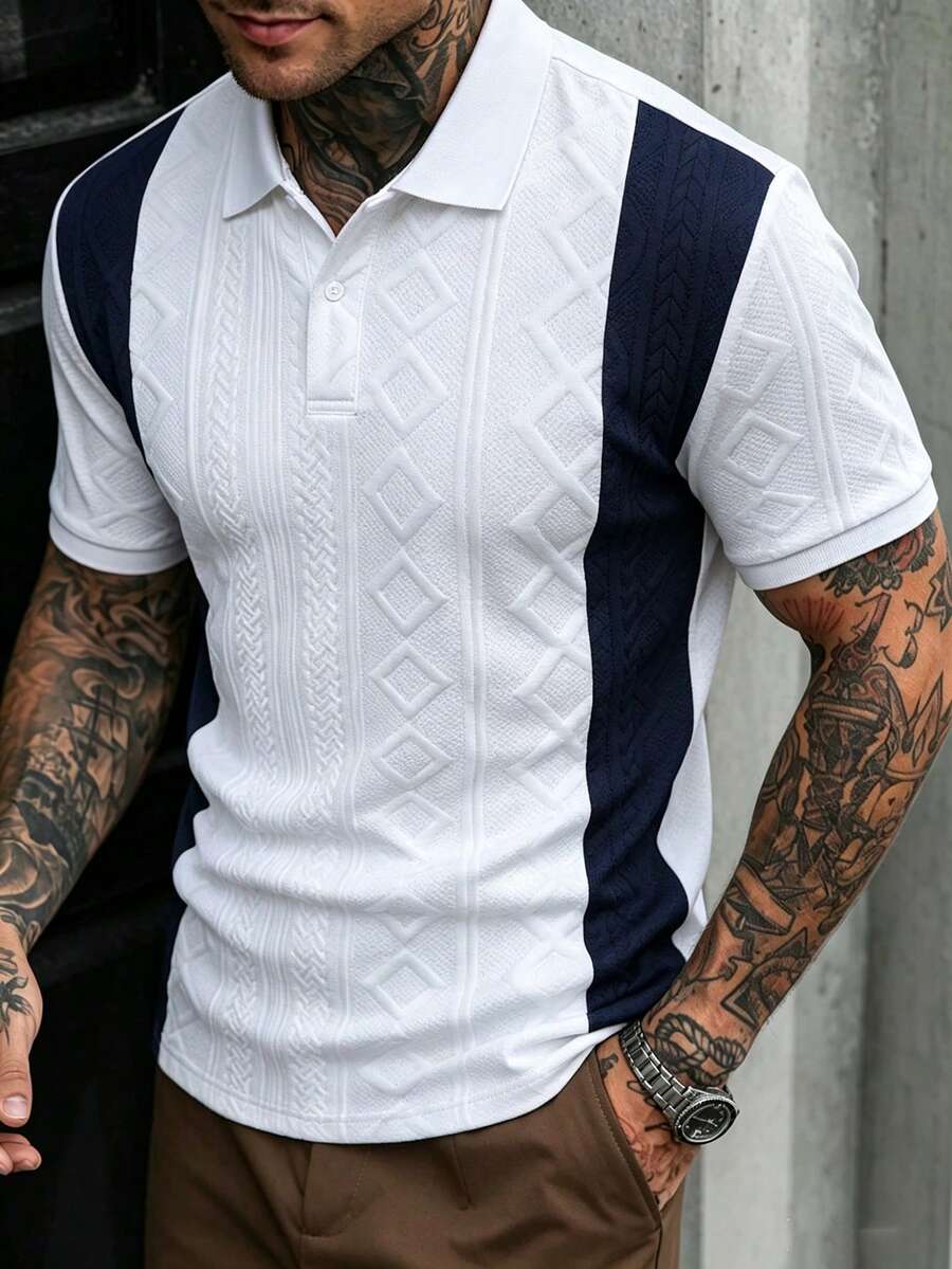Mens Polo Shirt Contrast Binding Knit Short Sleeve – Valron