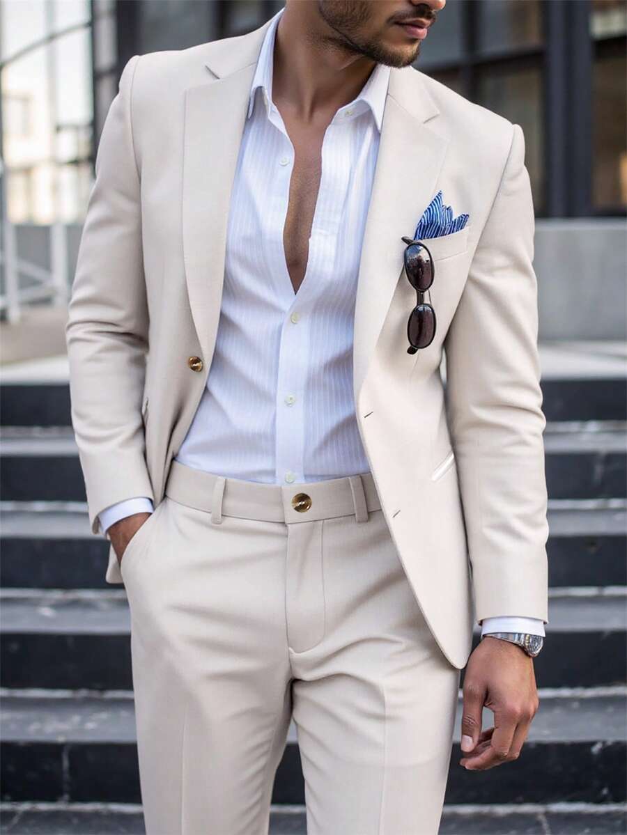 Men's Suit Blazer and Pants Set Slim Business Formal – Naldo