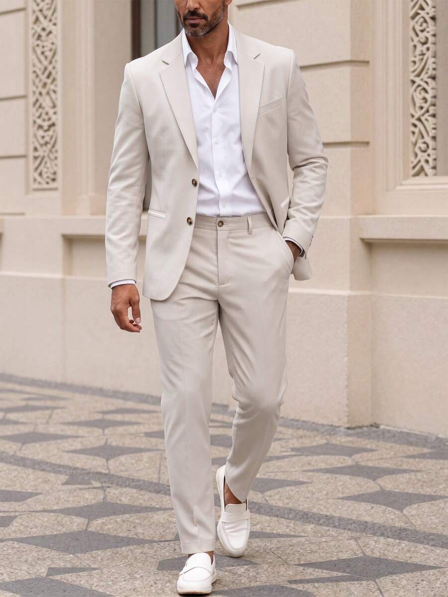 Men's Suit Blazer and Pants Set Slim Business Formal – Naldo