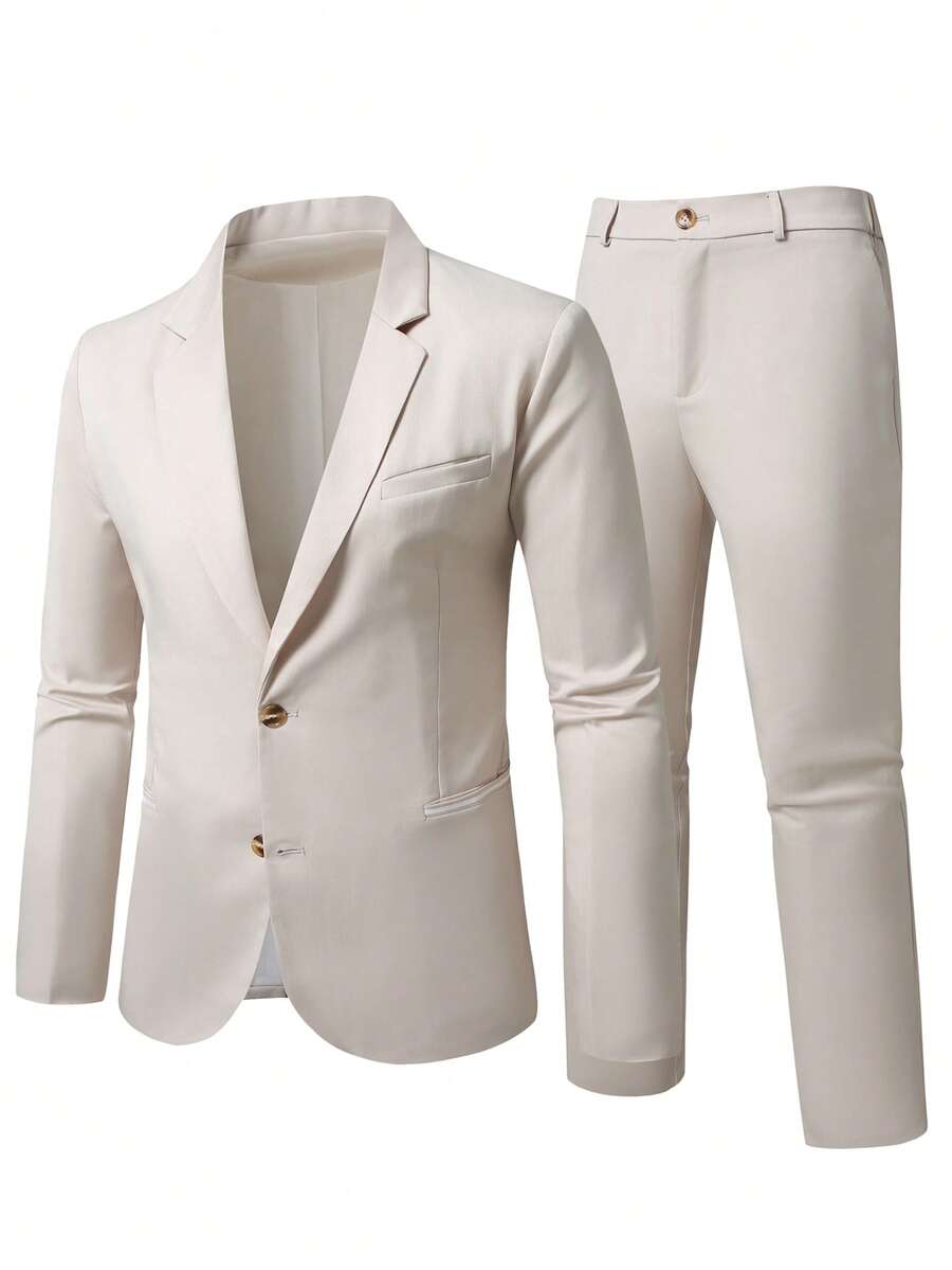 Men's Suit Blazer and Pants Set Slim Business Formal – Naldo