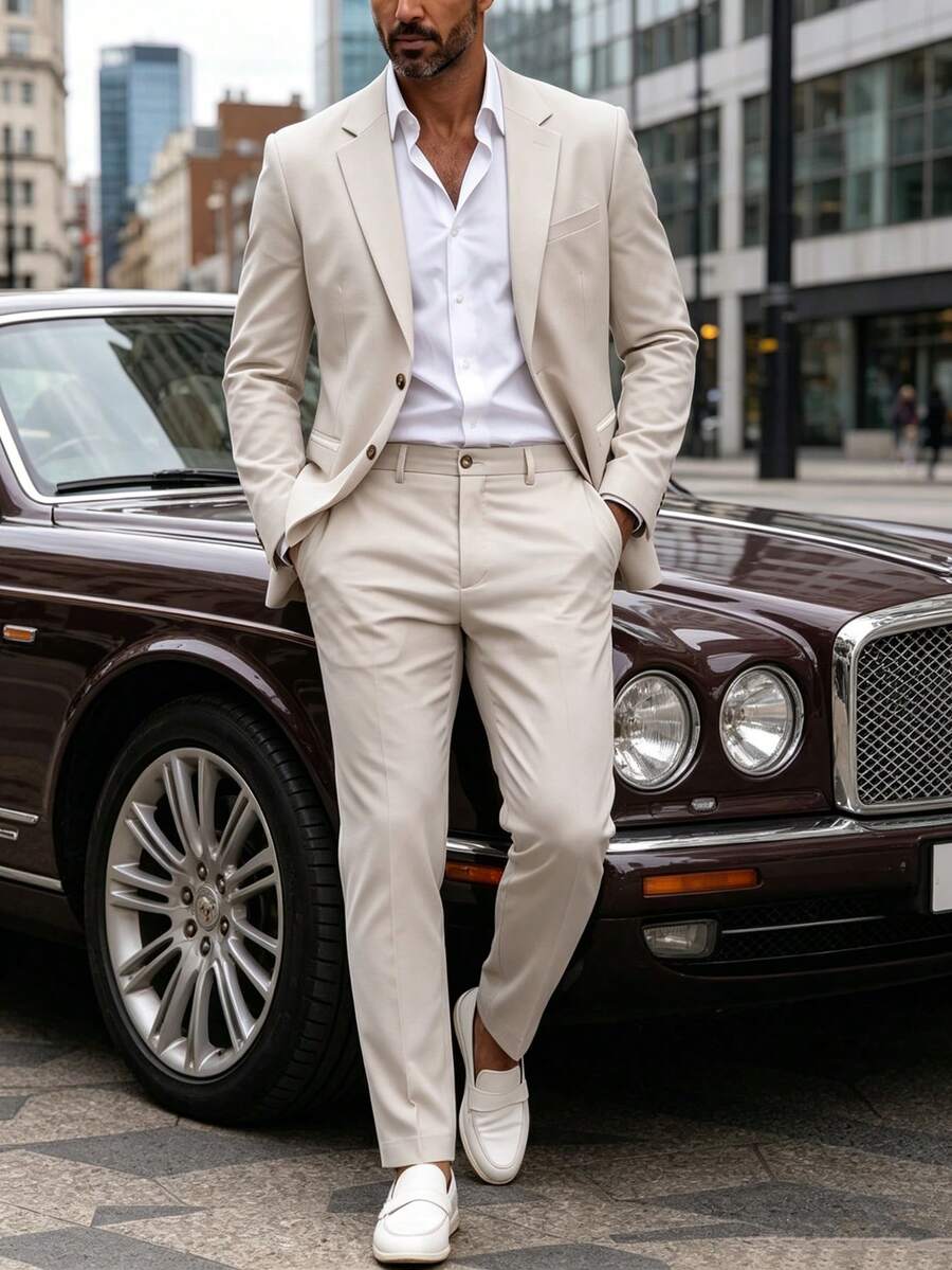 Men's Suit Blazer and Pants Set Slim Business Formal – Naldo
