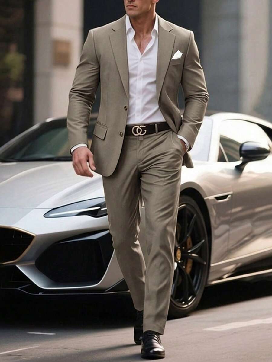 Men's Suit Blazer and Pants Set Slim Business Formal – Naldo