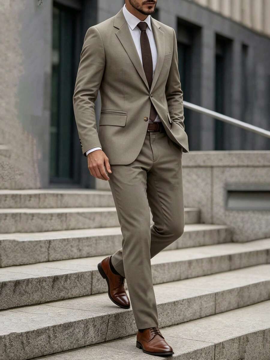 Men's Suit Blazer and Pants Set Slim Business Formal – Naldo