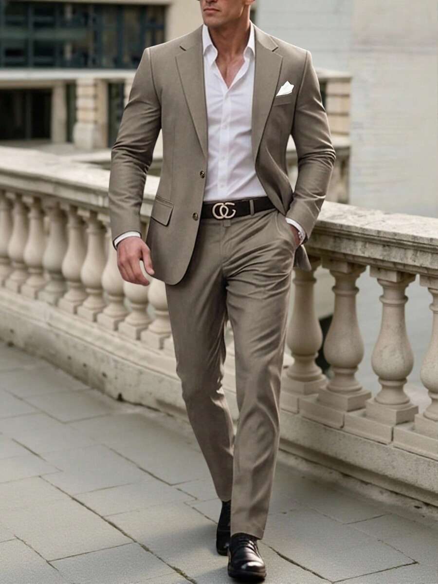 Men's Suit Blazer and Pants Set Slim Business Formal – Naldo