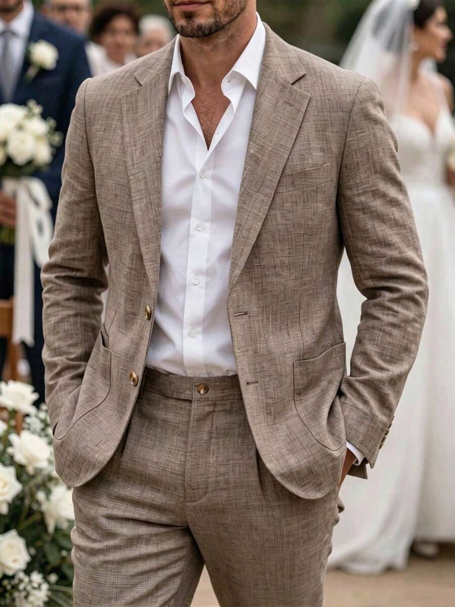 Men's Suit Blazer and Pants Set Slim Business Formal – Naldo