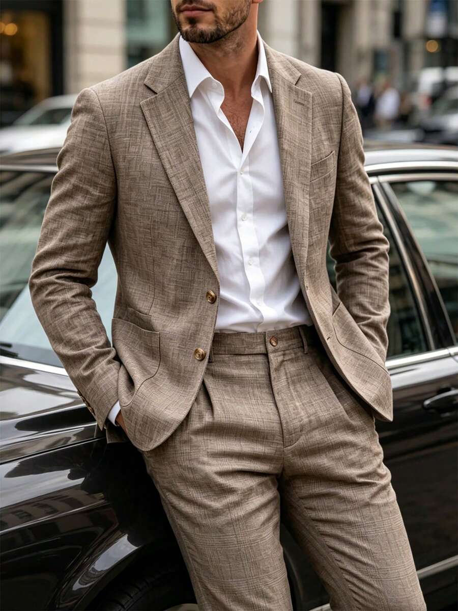 Men's Suit Blazer and Pants Set Slim Business Formal – Naldo