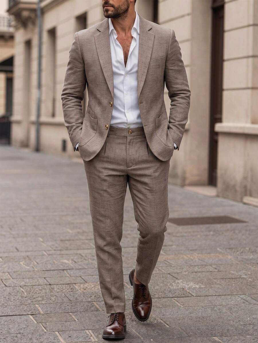 Men's Suit Blazer and Pants Set Slim Business Formal – Naldo