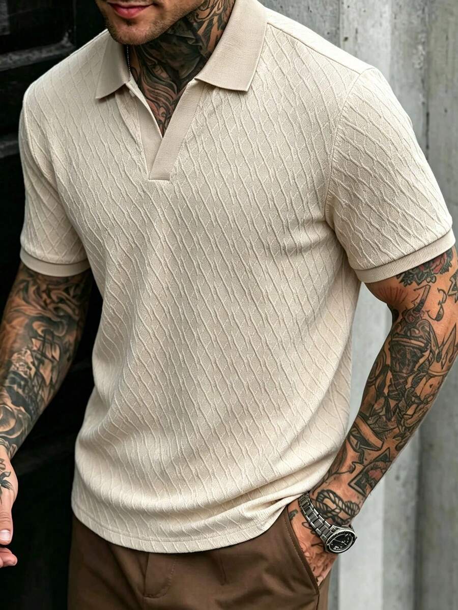 Mens Polo Shirt Contrast Binding Knit Short Sleeve – Valron