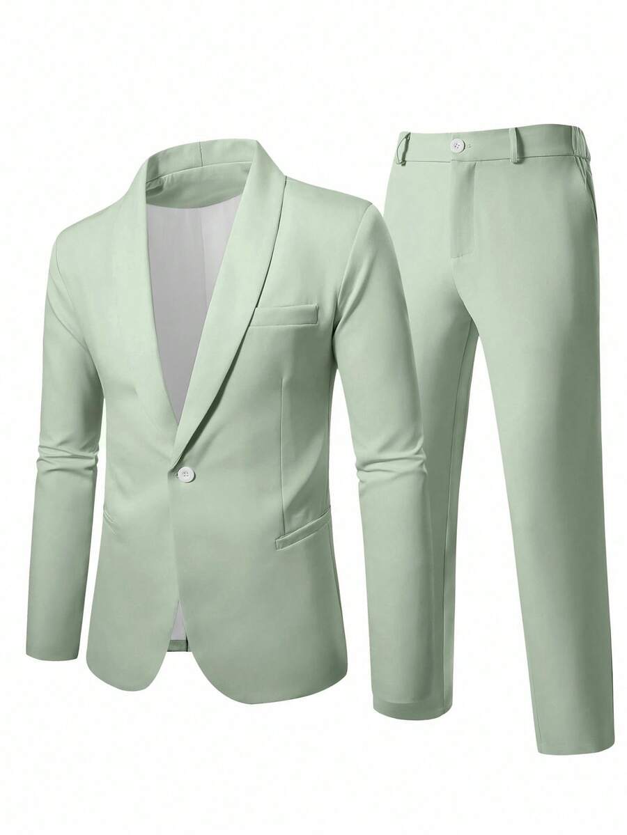 Mens Trouser Suit Shawl Collar Blazer Two-Piece Set – Vandro