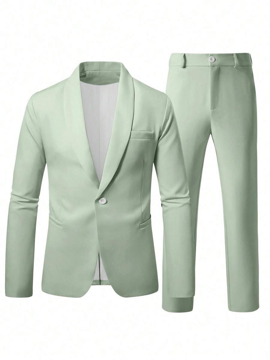 Mens Trouser Suit Shawl Collar Blazer Two-Piece Set – Vandro