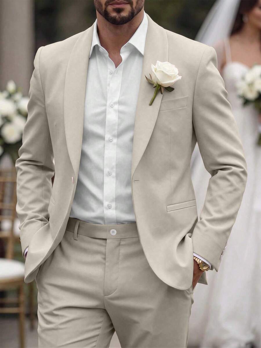 Mens Trouser Suit Shawl Collar Blazer Two-Piece Set – Vandro