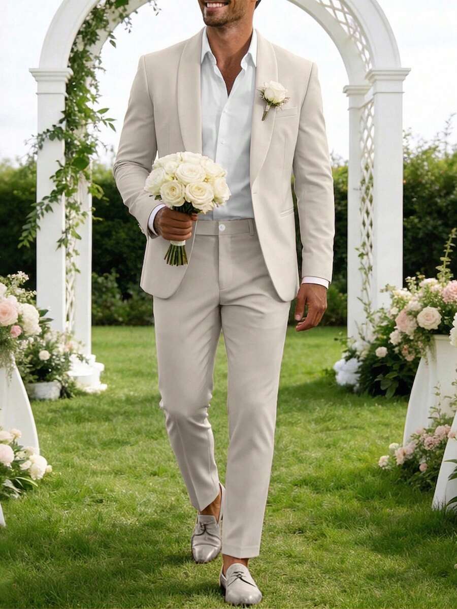Mens Trouser Suit Shawl Collar Blazer Two-Piece Set – Vandro