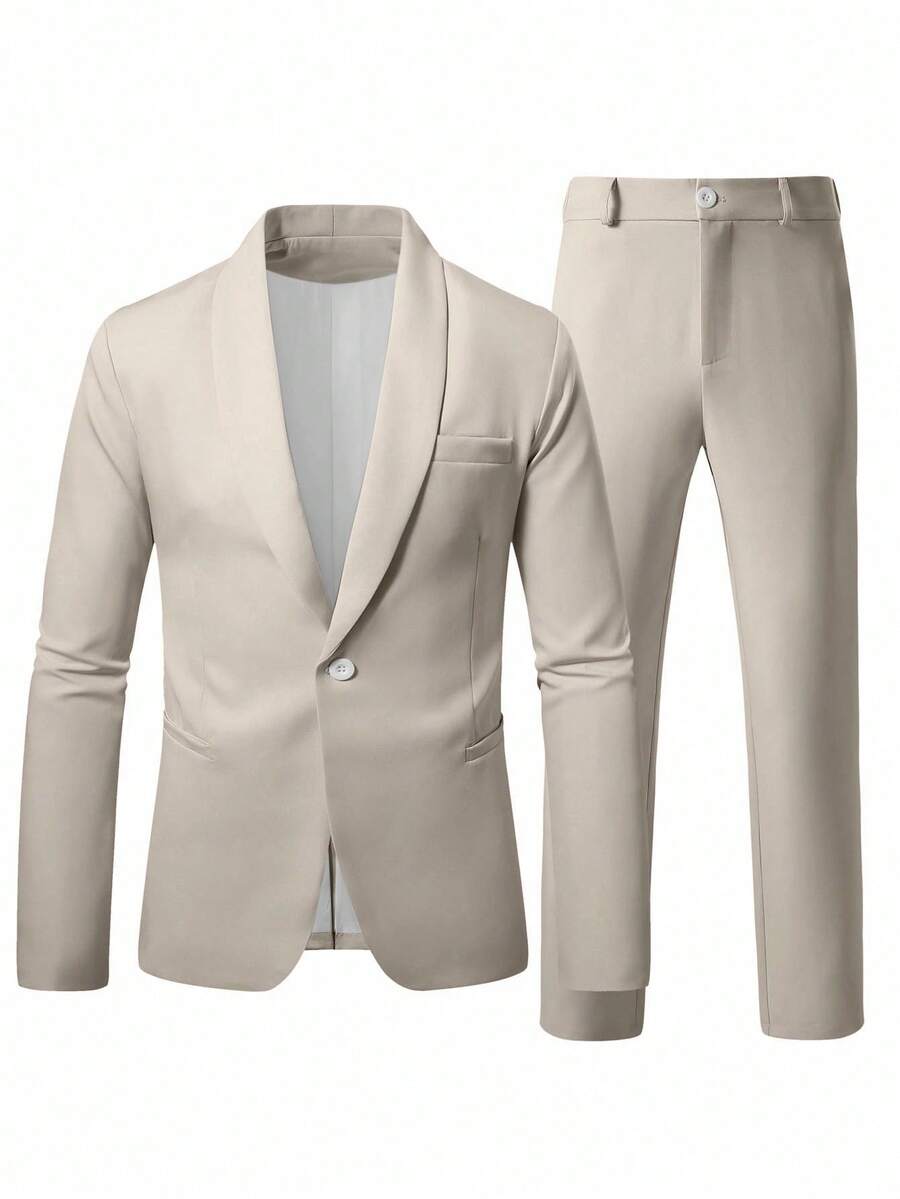 Mens Trouser Suit Shawl Collar Blazer Two-Piece Set – Vandro