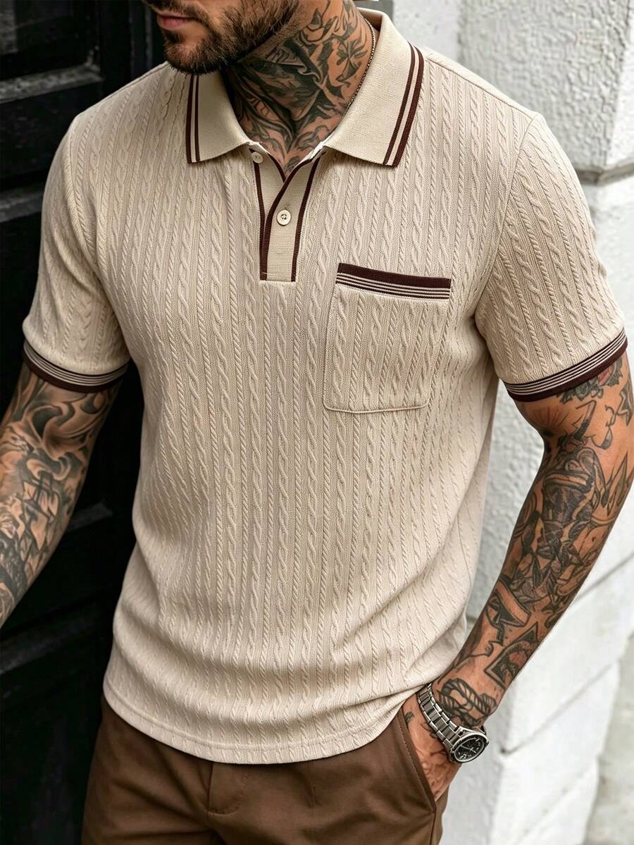 Mens Polo Shirt Contrast Binding Knit Short Sleeve – Valron