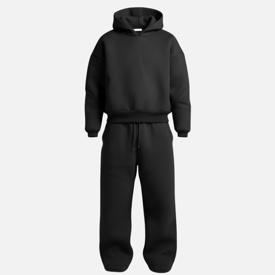 Oversized Hoodie Tracksuit Set Cotton-Blend Fleece Streetwear – Brex