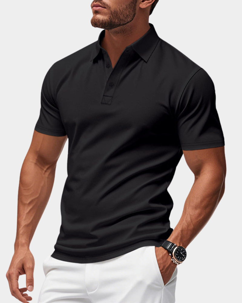 Classic pique polo shirt in Black – TARLANO