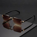Rimless Sunglasses Gradient Polycarbonate Lenses Gold Bridge – Leclair