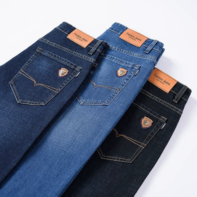 Stretch Cotton Denim Jeans Structured Fit – Mercer