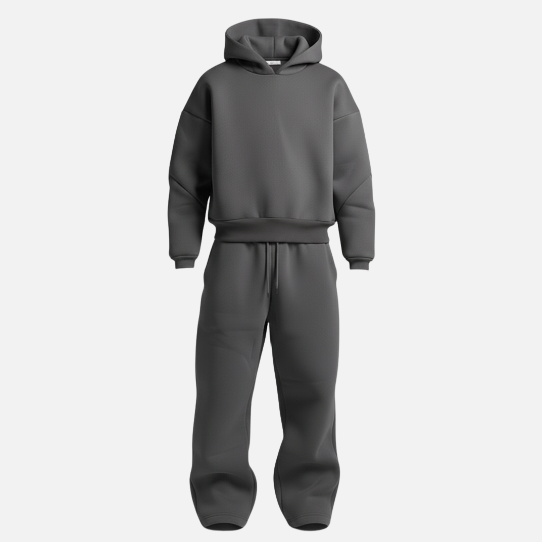 Oversized Hoodie Tracksuit Set Cotton-Blend Fleece Streetwear – Brex