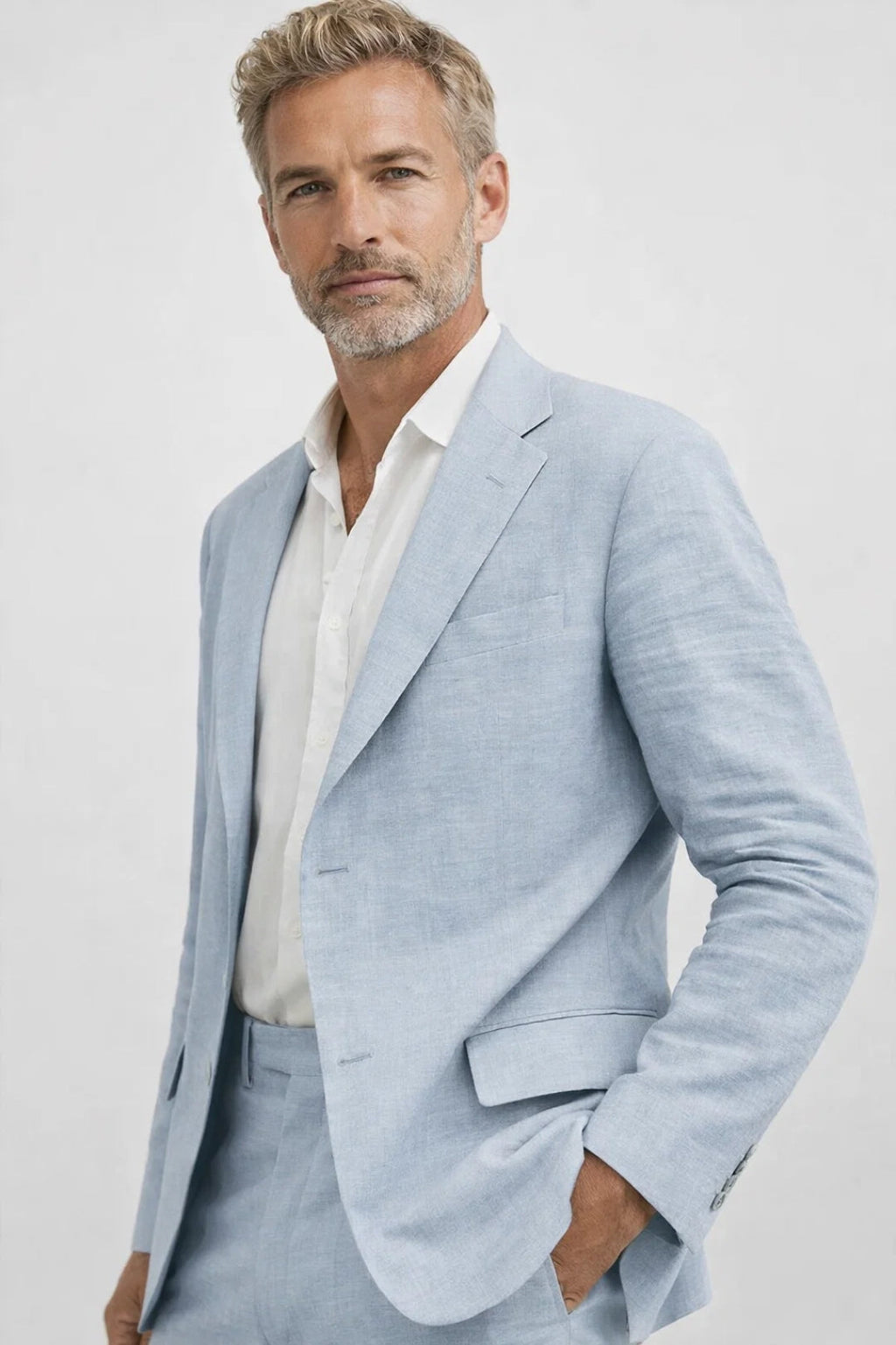 Linen Two-Piece Suit Structured Blazer and Trouser Set – Ballo