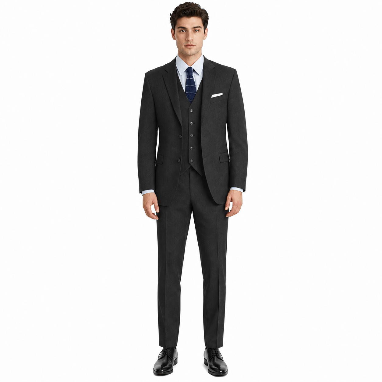 3-Piece Suit Men Single Breasted Notch Lapel Blazer Vest Trousers – Norval