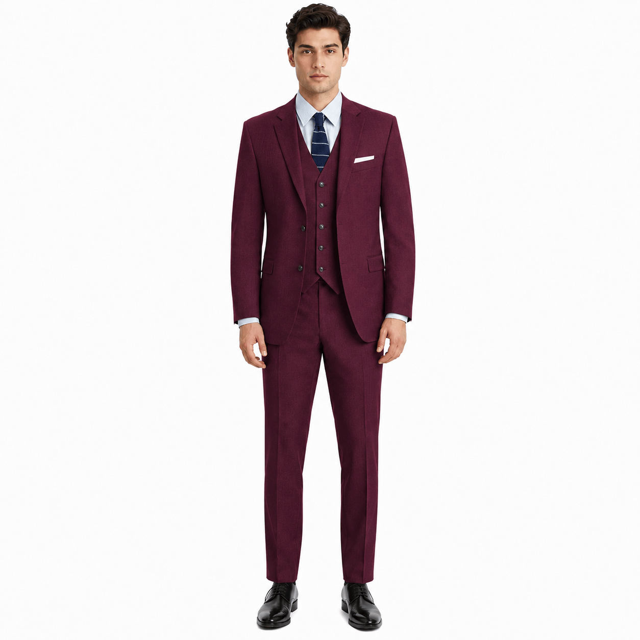 3-Piece Suit Men Single Breasted Notch Lapel Blazer Vest Trousers – Norval