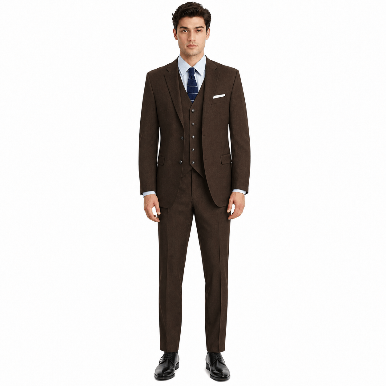 3-Piece Suit Men Single Breasted Notch Lapel Blazer Vest Trousers – Norval