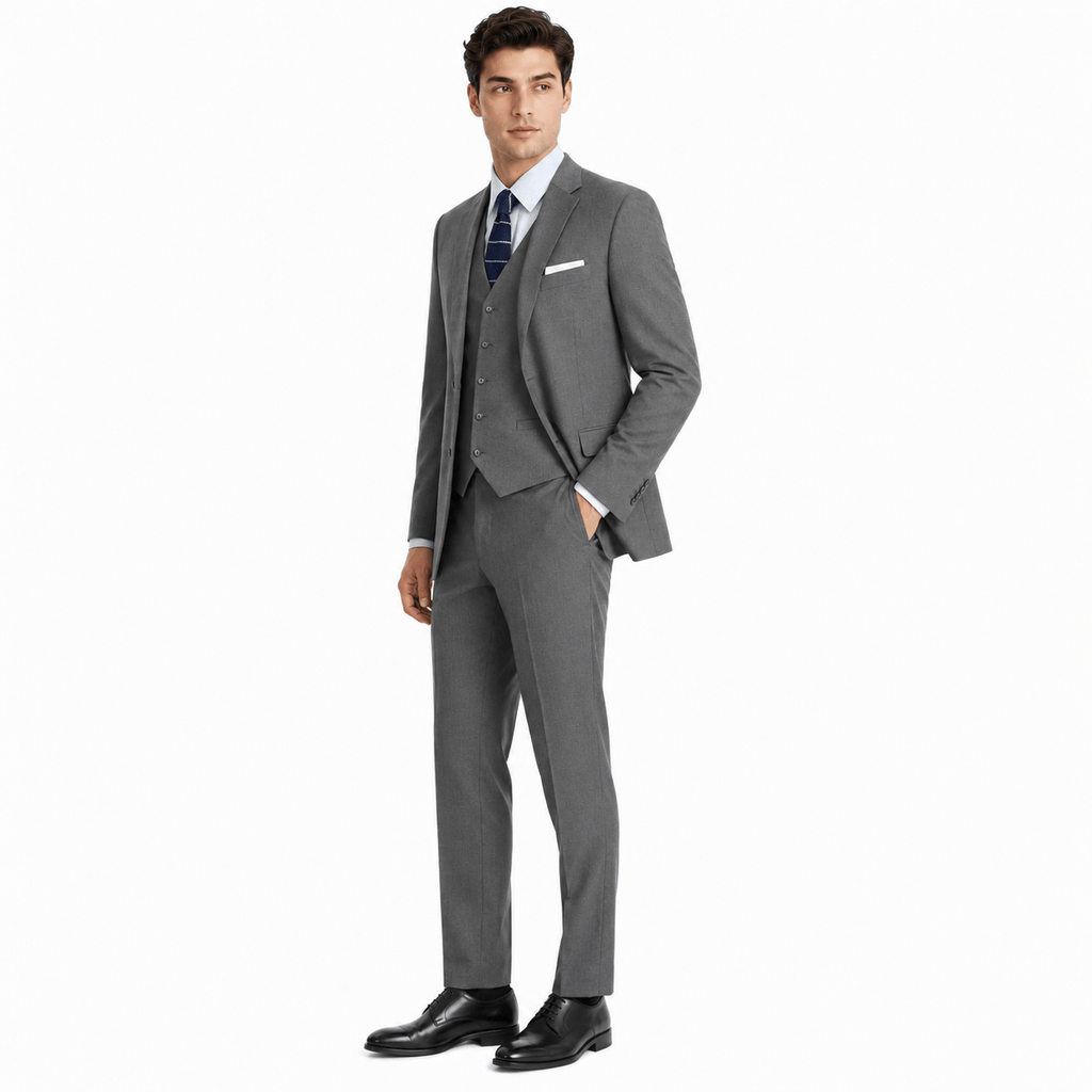3-Piece Suit Men Single Breasted Notch Lapel Blazer Vest Trousers – Norval
