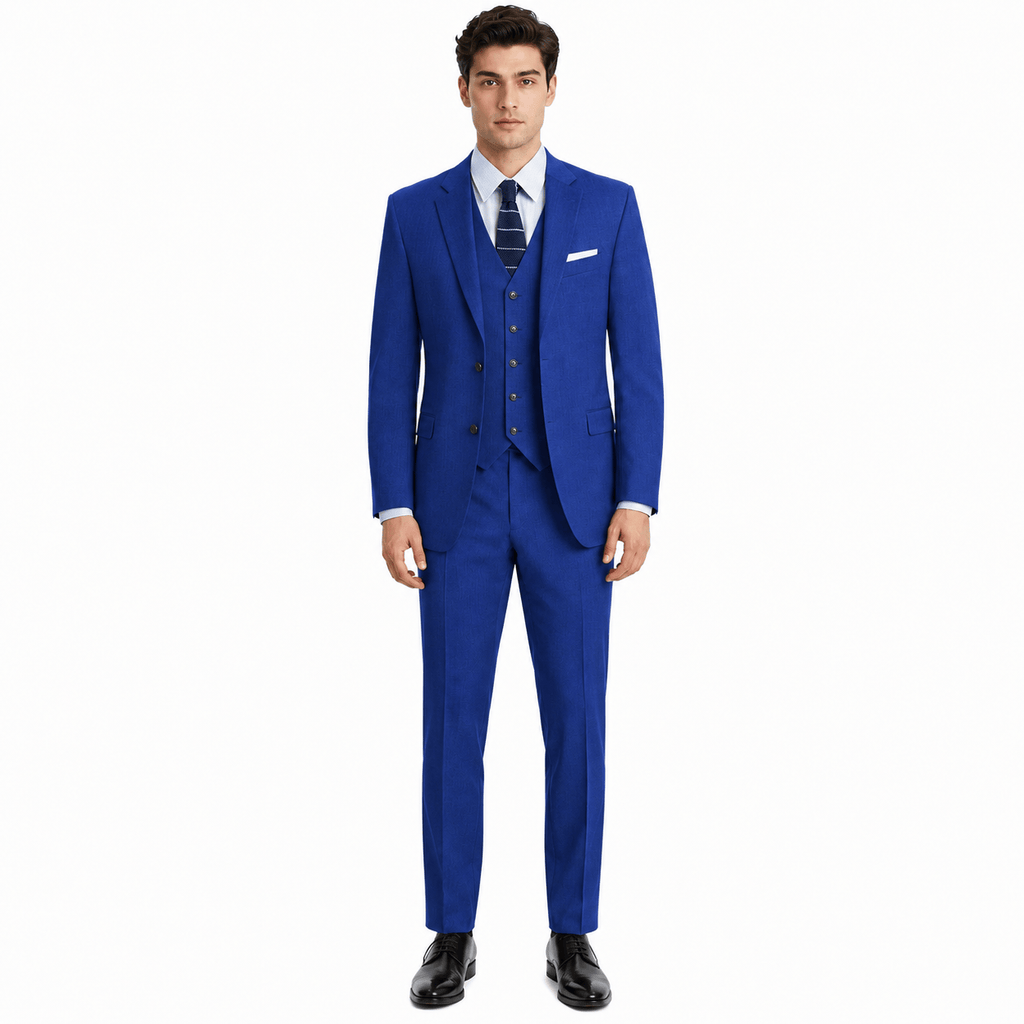 3-Piece Suit Men Single Breasted Notch Lapel Blazer Vest Trousers – Norval