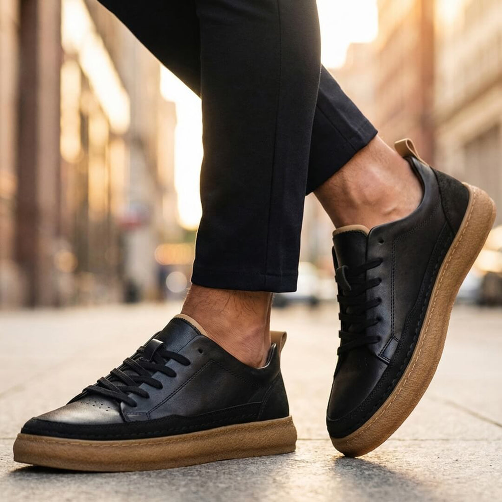 Leather Slip-On Sneaker Hand-Stitched Gum Sole – Prest
