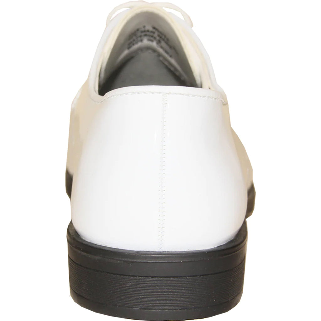 Patent Leather Tuxedo Dress Shoe Square Toe Lace-Up White – Malvo