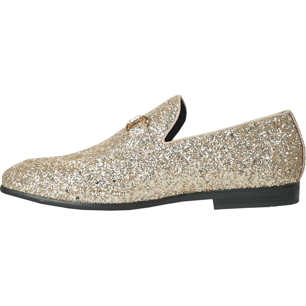 Sequin Glitter Loafer Buckle Detail Full-Size Range Gold – Glaro
