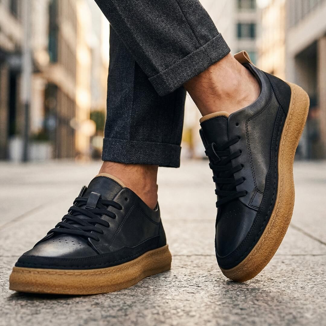 Leather Slip-On Sneaker Hand-Stitched Gum Sole – Prest