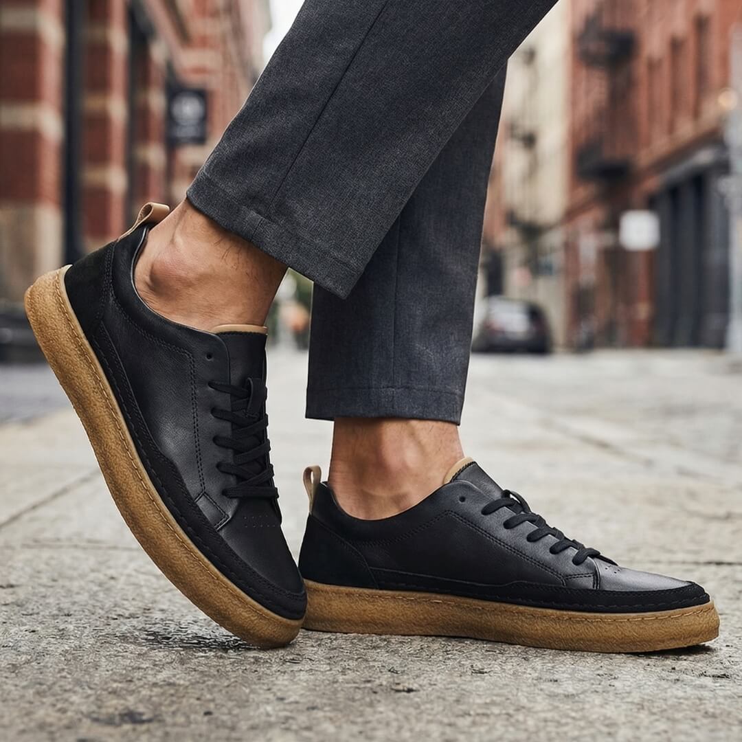 Leather Slip-On Sneaker Hand-Stitched Gum Sole – Prest