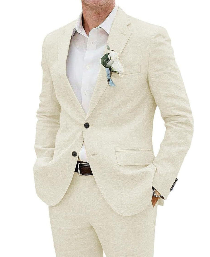 Linen Two-Piece Suit Structured Blazer and Trouser Set – Ballo