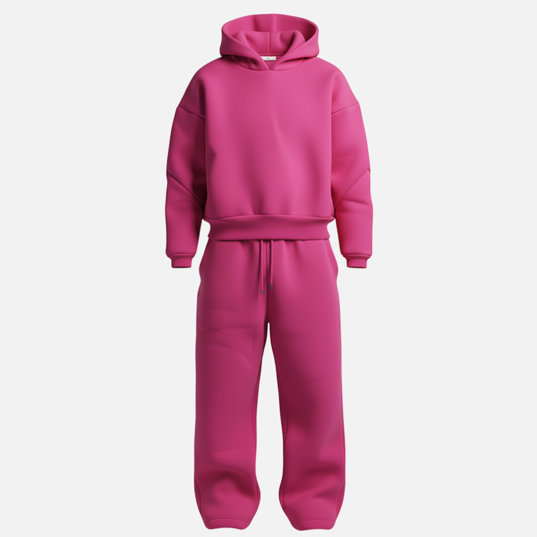 Oversized Hoodie Tracksuit Set Cotton-Blend Fleece Streetwear – Brex
