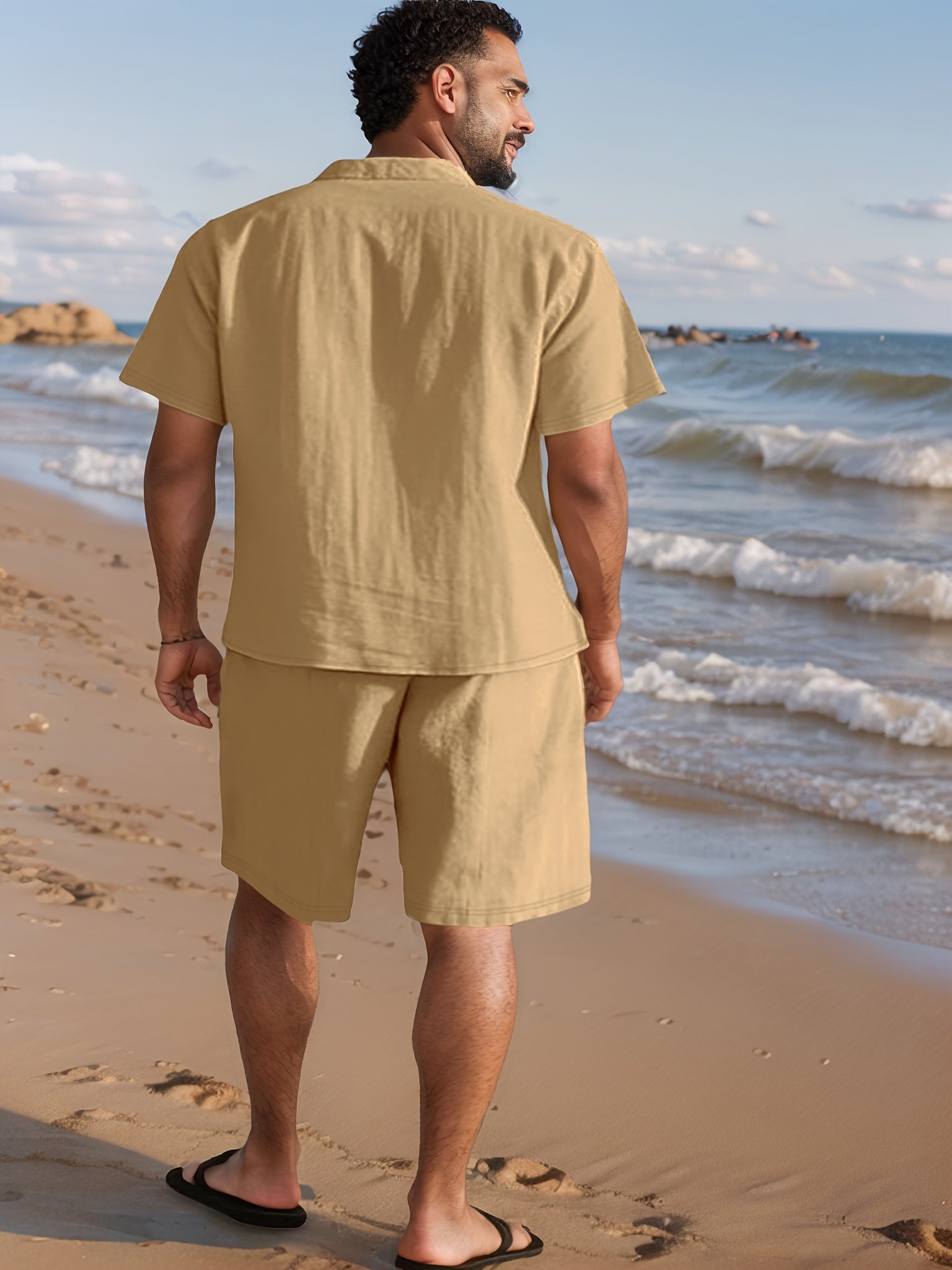 Linen Shirt and Shorts Set Regular Fit Short Sleeve Co-ord – Crest