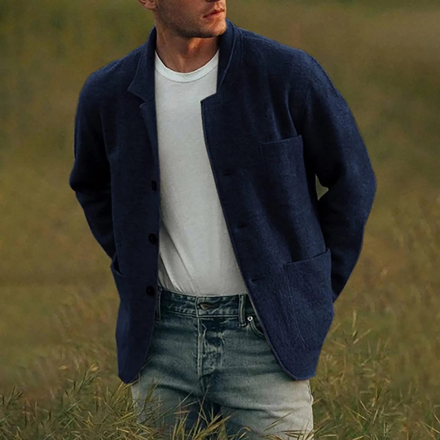 Men's Relaxed Fit Casual Blazer Unstructured Soft Woven – Belro
