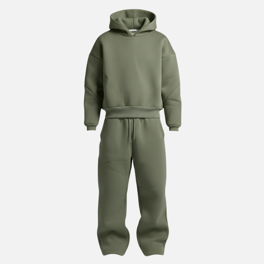Oversized Hoodie Tracksuit Set Cotton-Blend Fleece Streetwear – Brex