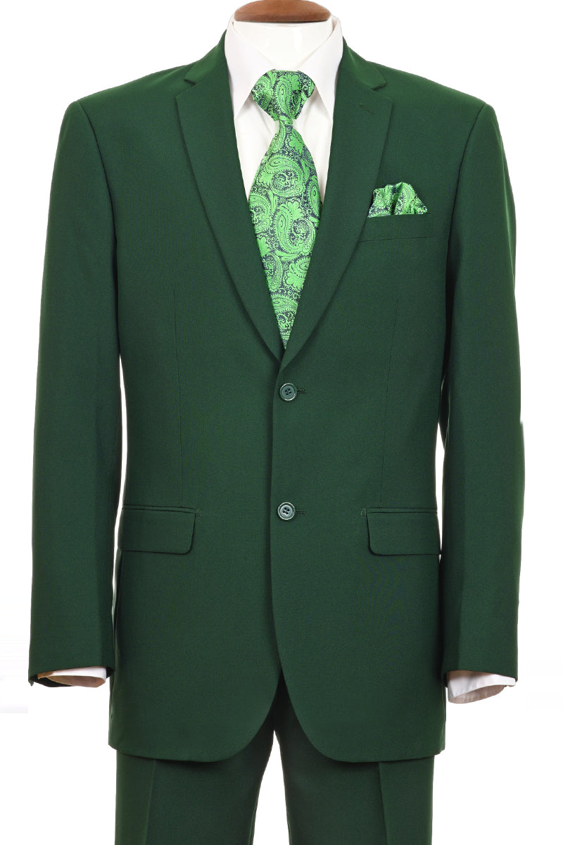 Men's 2-Button Classic Fit Poplin Suit Emerald Green – Rancel