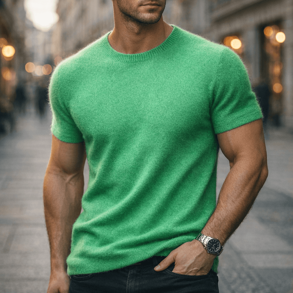 Soft-Knit Cashmere-Feel Tee Lightweight Crew Neck – Serro