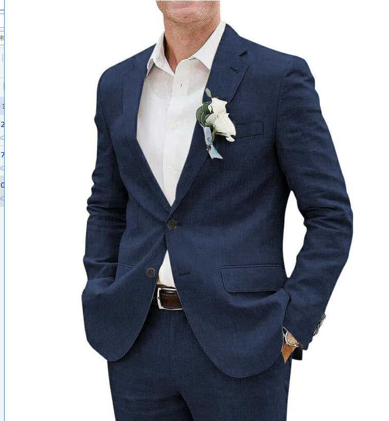 Linen Two-Piece Suit Structured Blazer and Trouser Set – Ballo