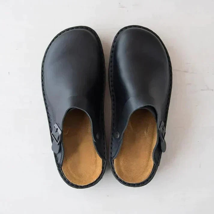 Leather Slip-On Clogs Orthopedic Insole Wide Fit – Caldo