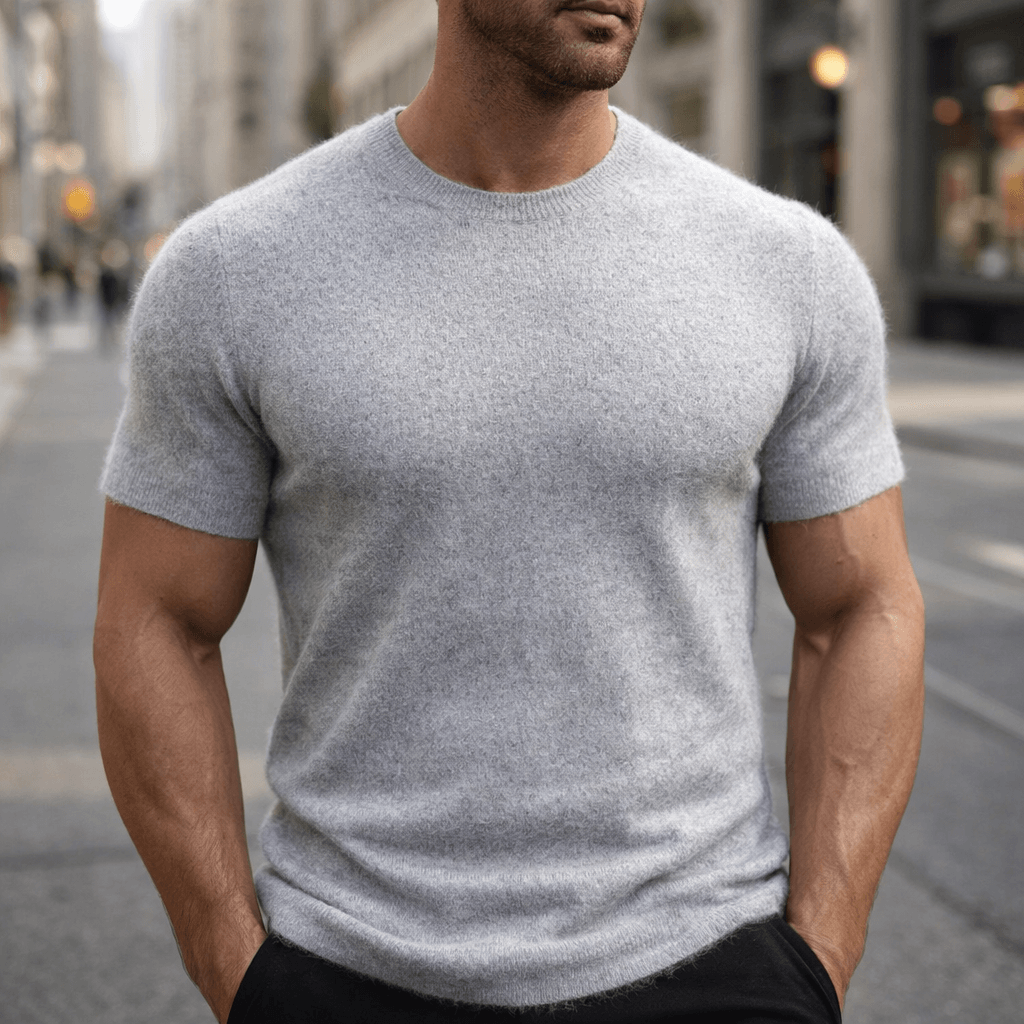 Soft-Knit Cashmere-Feel Tee Lightweight Crew Neck – Serro