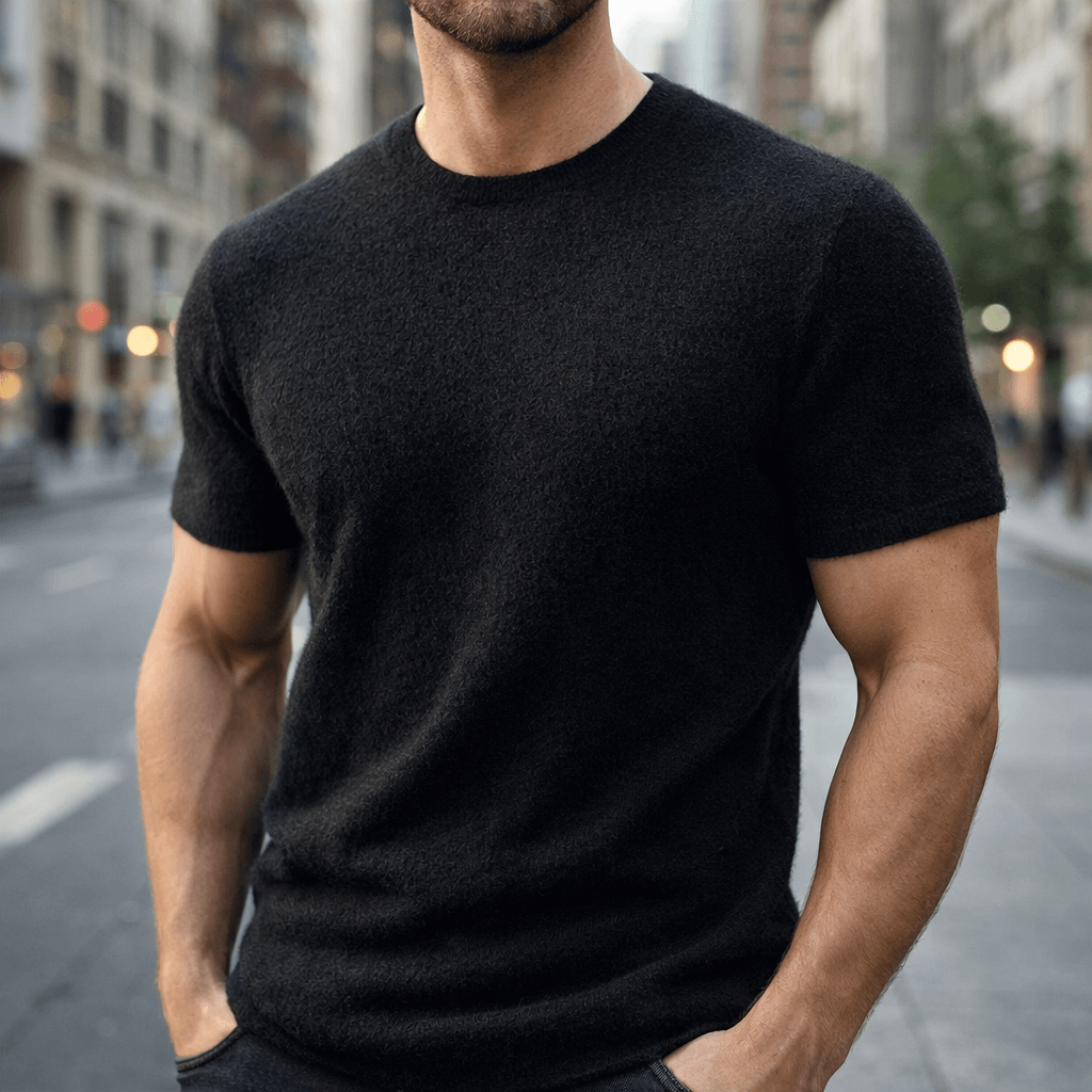 Soft-Knit Cashmere-Feel Tee Lightweight Crew Neck – Serro