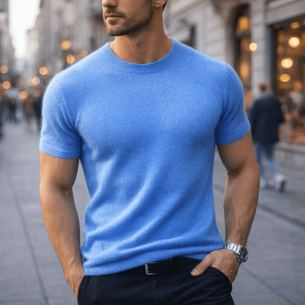 Soft-Knit Cashmere-Feel Tee Lightweight Crew Neck – Serro