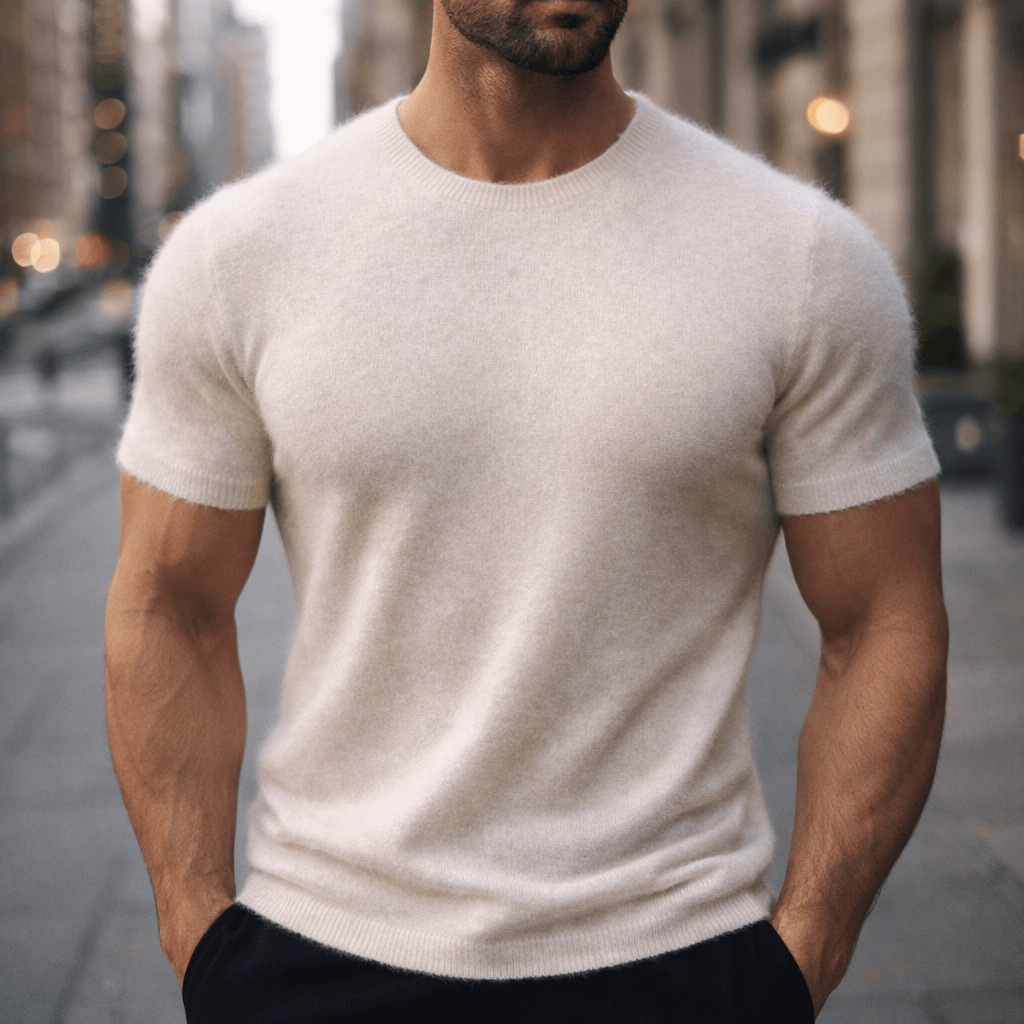 Soft-Knit Cashmere-Feel Tee Lightweight Crew Neck – Serro