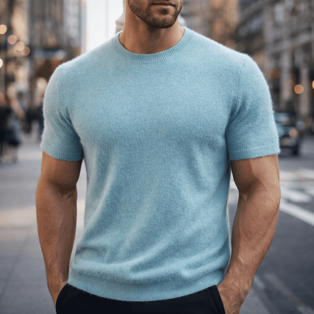 Soft-Knit Cashmere-Feel Tee Lightweight Crew Neck – Serro